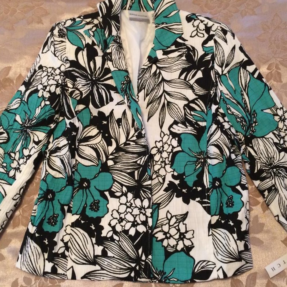 JACKET by ALFRED DUNNER - Floral - Size 6 Petite -